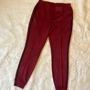 GUESS Maroon Quinn Track Jogger with Black Side Stripe